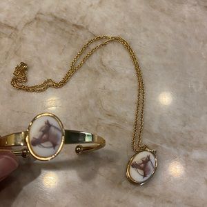 Matching horse bangle and necklace